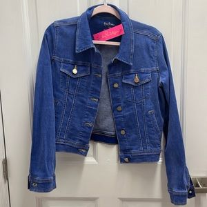 NWT Lilly pulitzer seaspray denim jacket in caribbean  blues wash size m